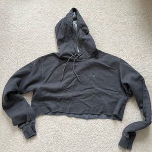 Self cropped champion gray crop top hoodie